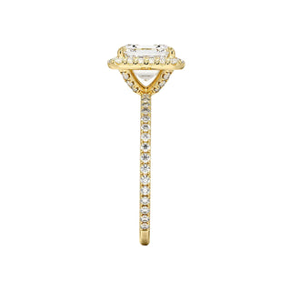 2 Carat Asscher Cut Hidden Halo Moissanite Ring in Rose Gold