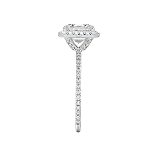 2 Carat Asscher Cut Hidden Halo Moissanite Ring in Rose Gold