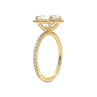 2 Carat Asscher Cut Hidden Halo Moissanite Ring in Rose Gold