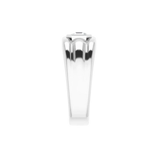 1 Ct Asscher Cut Bezel Set Solitaire Moissanite Wedding Ring For Men