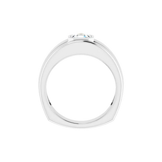 1 Ct Asscher Cut Bezel Set Solitaire Moissanite Wedding Ring For Men