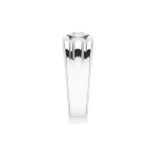 1 Carat Round Cut Bezel Set Moissanite Wedding Ring for Men