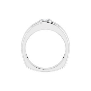 1 Carat Round Cut Bezel Set Moissanite Wedding Ring for Men