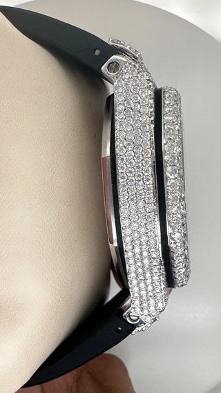 Side View Bust Down Rubber Band Moissanite Watch