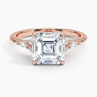 Buy 2 Carat Asscher Cut Moissanite Ring in Rose Gold