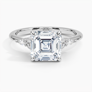 Buy 2 Carat Asscher Cut Moissanite Ring in White Gold