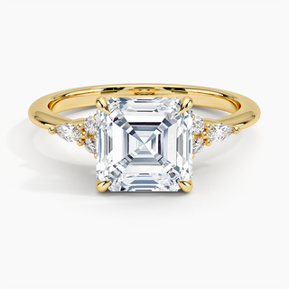 Buy 2 Carat Asscher Cut Moissanite Ring in Yellow Gold