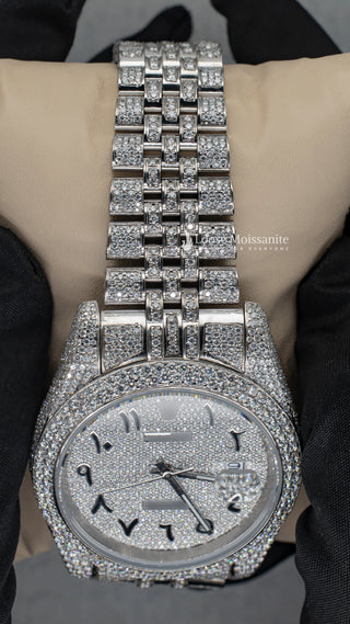 Close View Datejust Full Iced Out Moissanite Watch