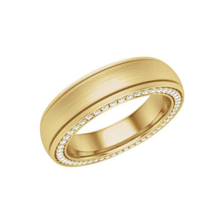 1 Carat Round Shaped Channel Set Moissanite Eternity Ring for Men