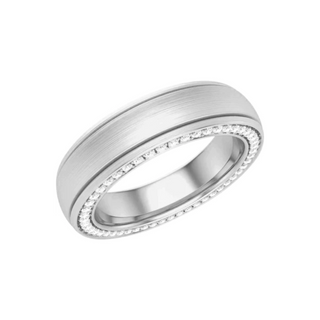 1 Carat Round Shaped Channel Set Moissanite Eternity Ring for Men