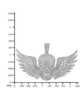3 Ct Round Cut Flying Skull Moissanite Pendant for Unisex