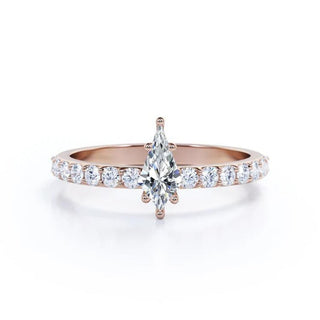 Kite Shape Moissanite Engagement Ring In White Gold