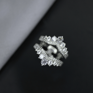 Moissanite Curved Wedding Band
