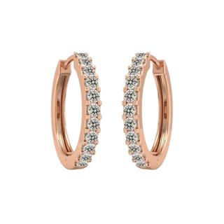 0.50 Carat Round Shape Moissanite Hoop Earrings For Men's