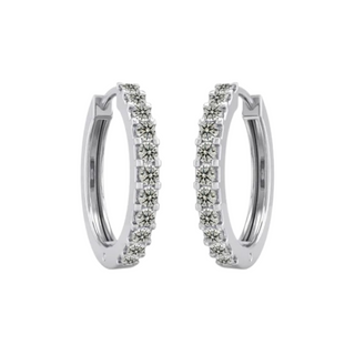 0.50 Carat Round Shape Moissanite Hoop Earrings For Men's