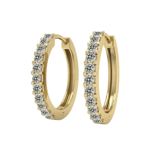 0.50 Carat Round Shape Moissanite Hoop Earrings For Men's