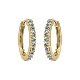0.50 Carat Round Shape Moissanite Hoop Earrings For Men's
