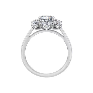  Moissanite Floral Engagement Ring In White Gold