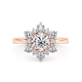  Moissanite Floral Engagement Ring In White Gold