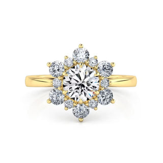  Moissanite Floral Engagement Ring In White Gold