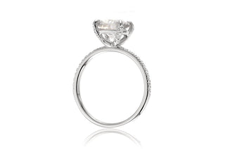 2 Carat Oval Shaped Moissanite Ring with Accent in White Gold