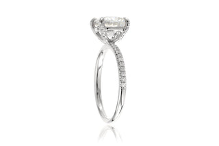 2 Carat Oval Shaped Moissanite Ring with Accent in White Gold