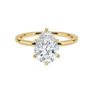 1.50 Carat Pear Cut Moissanite Solitaire Ring in White Gold