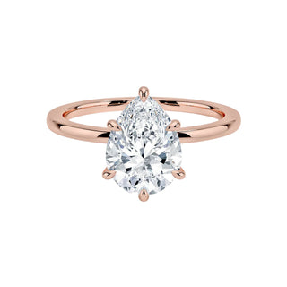 1.50 Carat Pear Cut Moissanite Solitaire Ring in White Gold