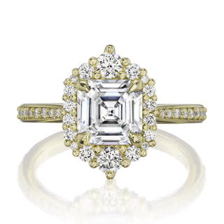 2.5 Carat Radiant Cut Moissanite Ring in Yellow Gold