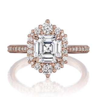 2.5 Carat Radiant Cut Moissanite Ring in Rose Gold