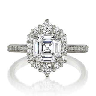 2.5 Carat Radiant Cut Moissanite Ring in White Gold