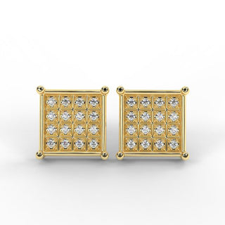 0.50 Carat Round Cut Moissanite Square Stud Earrings for Unisex