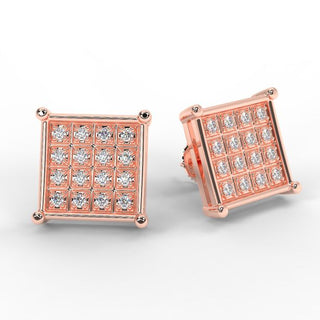 0.50 Carat Round Cut Moissanite Square Stud Earrings for Unisex