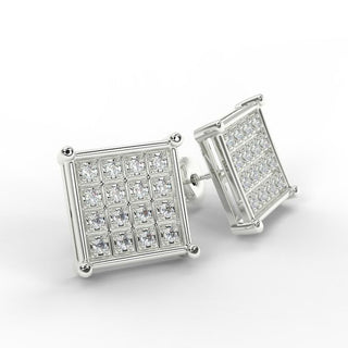 0.50 Carat Round Cut Moissanite Square Stud Earrings for Unisex