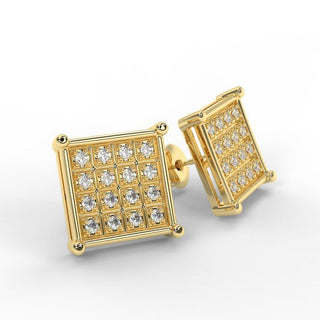 0.50 Carat Round Cut Moissanite Square Stud Earrings for Unisex
