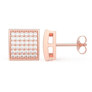 0.50 Ct Round Cut Moissanite Square Stud Earrings For Unisex