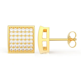 0.50 Ct Round Cut Moissanite Square Stud Earrings For Unisex