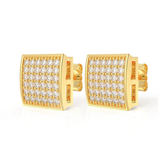 0.50 Ct Round Cut Moissanite Square Stud Earrings For Unisex