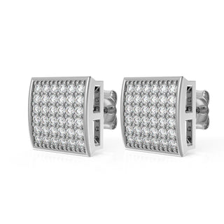 0.50 Ct Round Cut Moissanite Square Stud Earrings For Unisex