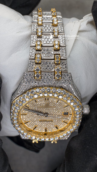 Close Up View of Two Tone AP Women Moissante Watch | 36 MM