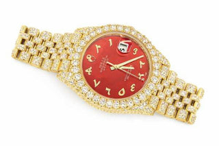 Red Dial Moissanite Rolex Watch japanese movment