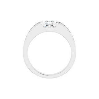 1 Carat Asscher Cut Tension Set Moissanite Ring for Men