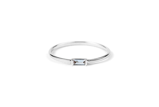 1 Carat Baguette Cut Solitaire Moissanite Ring in White Gold