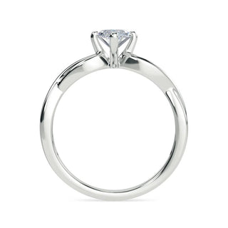 1 Carat Marquise Cut Criss Cross Moissanite Ring in Yellow Gold
