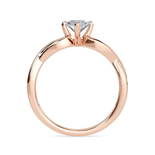 1 Carat Marquise Cut Criss Cross Moissanite Ring in Yellow Gold