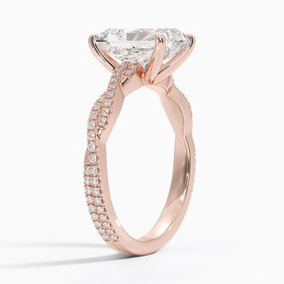 2 Carat Radiant Cut Criss Cross Moissanite Ring in White Gold