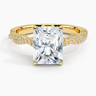 2 Carat Radiant Cut Criss Cross Moissanite Ring in White Gold