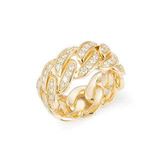 2.50 Carat Round Cut Moissanite Cuban Link Ring