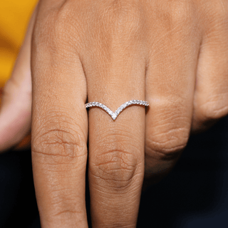 Curved Moissanite Wedding Band