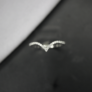Curved Moissanite Wedding Band